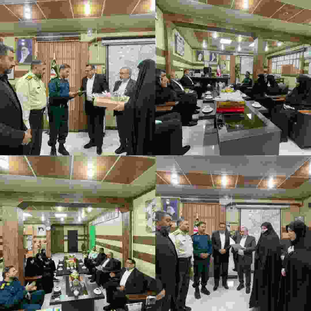 تجلیل مدیران ناحیه ۴ آموزش و پرورش اهواز از فرمانده انتظامی کلانشهر اهواز به مناسبت هفته انتظامی