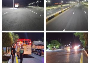 اجرای عملیات خط‌کشی معابر شهری توسط واحد زیباسازی شهرداری هفتکل