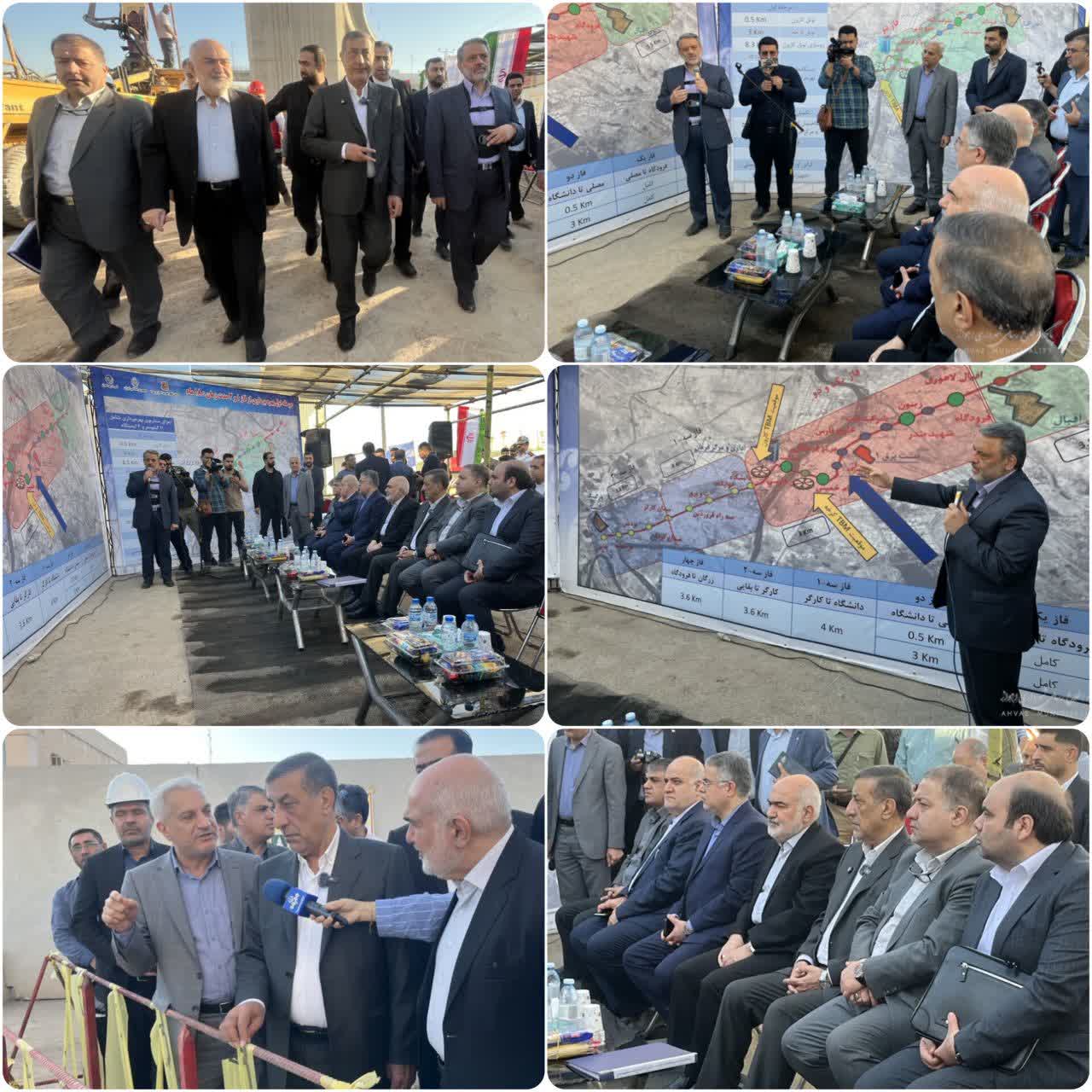 بازدید معاون اجرایی رئیس‌جمهور از پروژه قطار شهری اهواز